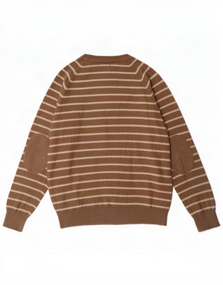 Marks & Spencer Pull Col Bateau Homme Beige Moyen Rayé