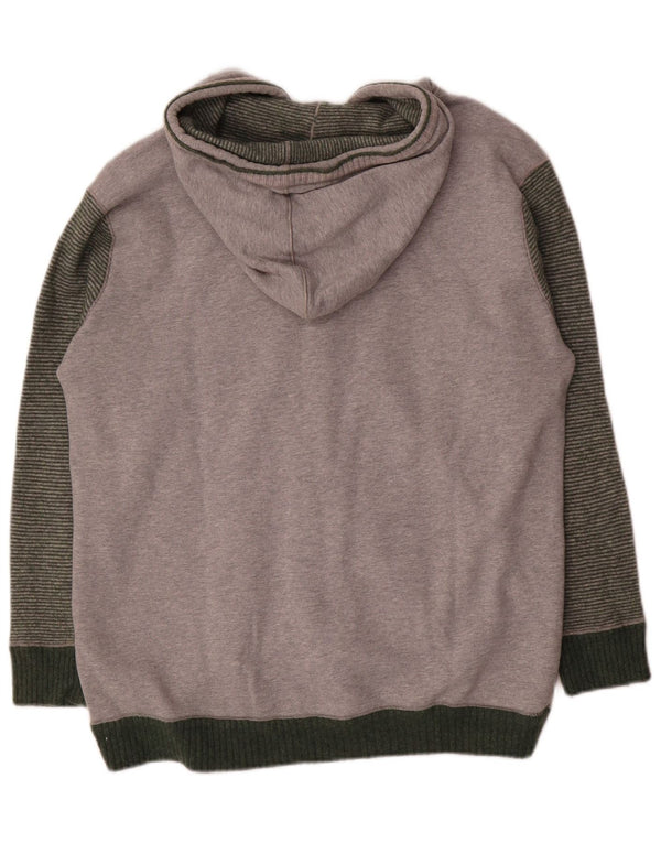 Kappa Pull à capuche zippé pour homme Large en laine color block gris
