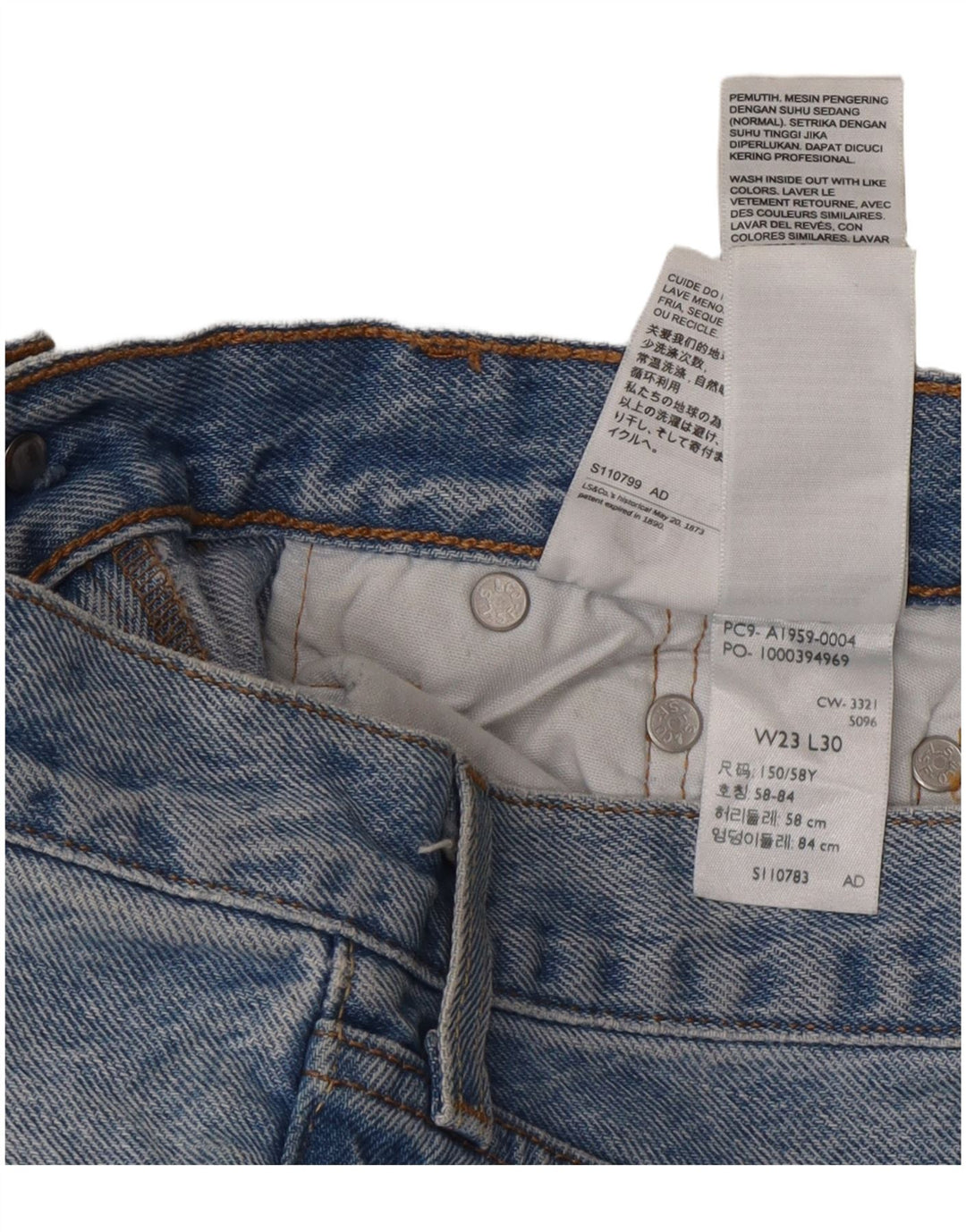Levi's Jean Droit 501 Femme Bleu W23 L30 Coton