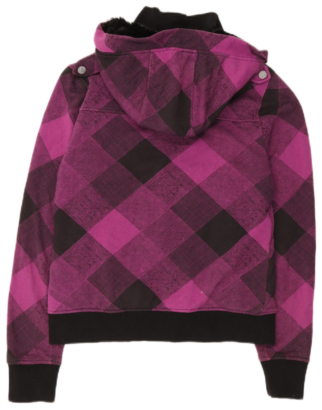 Roxy Bomber à capuche pour femme UK 12 en coton à carreaux violet moyen
