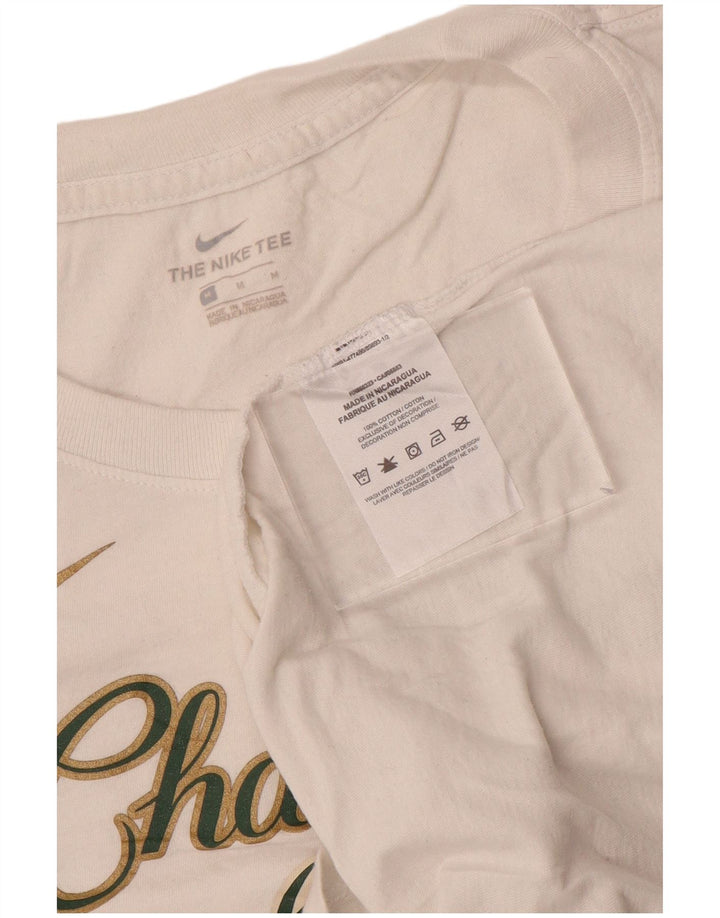 NIKE T-shirt graphique Milwaukee Bucks pour femme UK 14 en coton blanc moyen