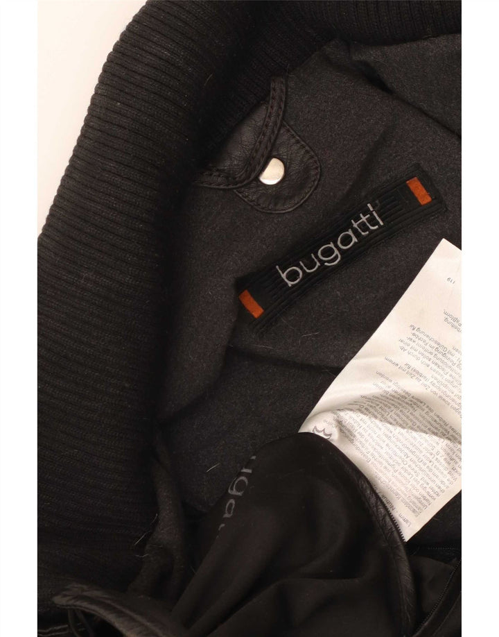 Bugatti Veste en cuir pour homme UK 40 Large Noir
