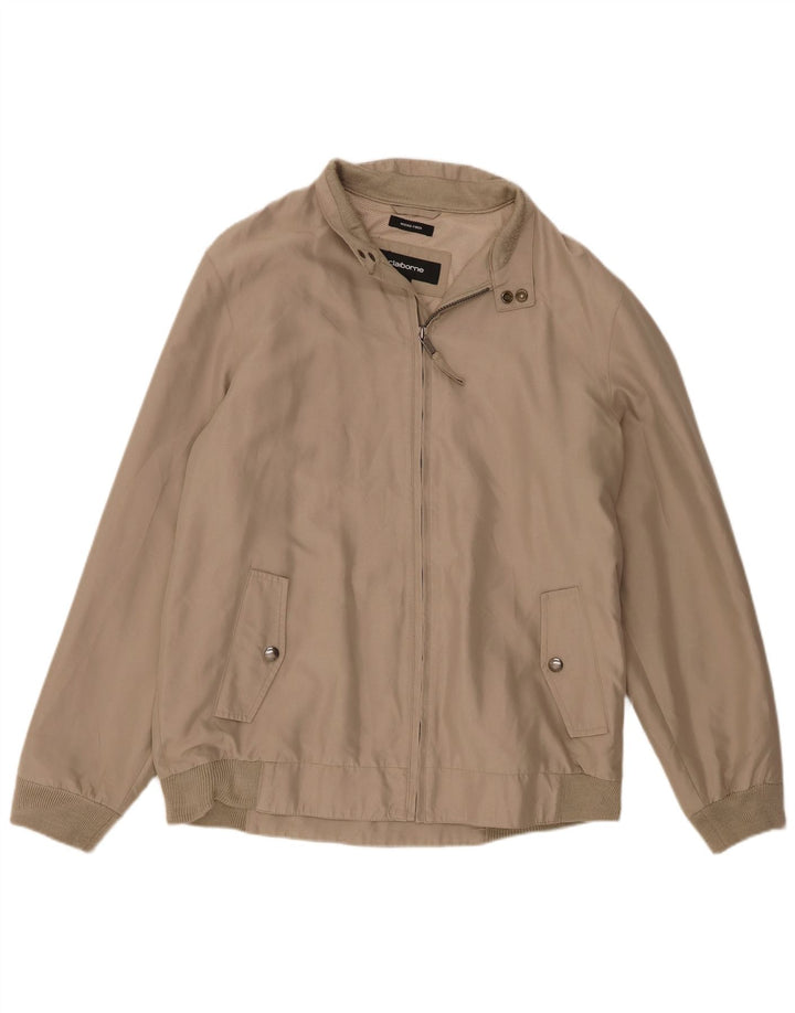 vintage Mens Bomber Jacket UK 40 Grand Beige Polyester