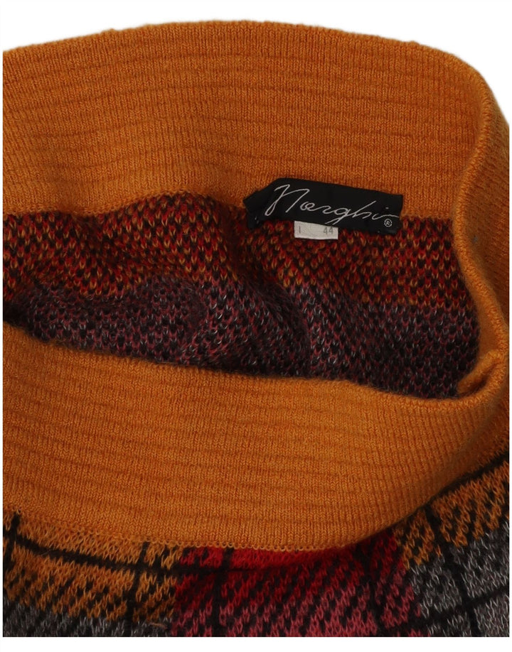 jupe crayon en tricot vintage femme IT 44 Medium W26 Chèque multicolore