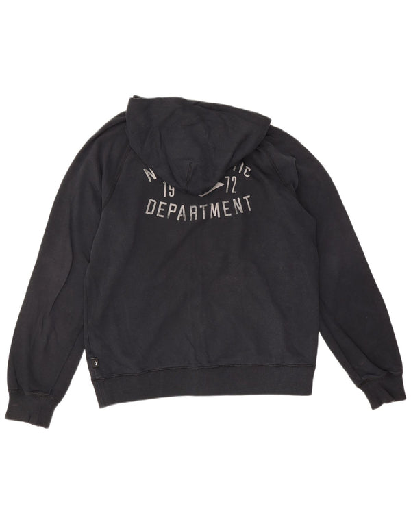 Nike Sweat à capuche zippé graphique en coton bleu marine moyen pour homme