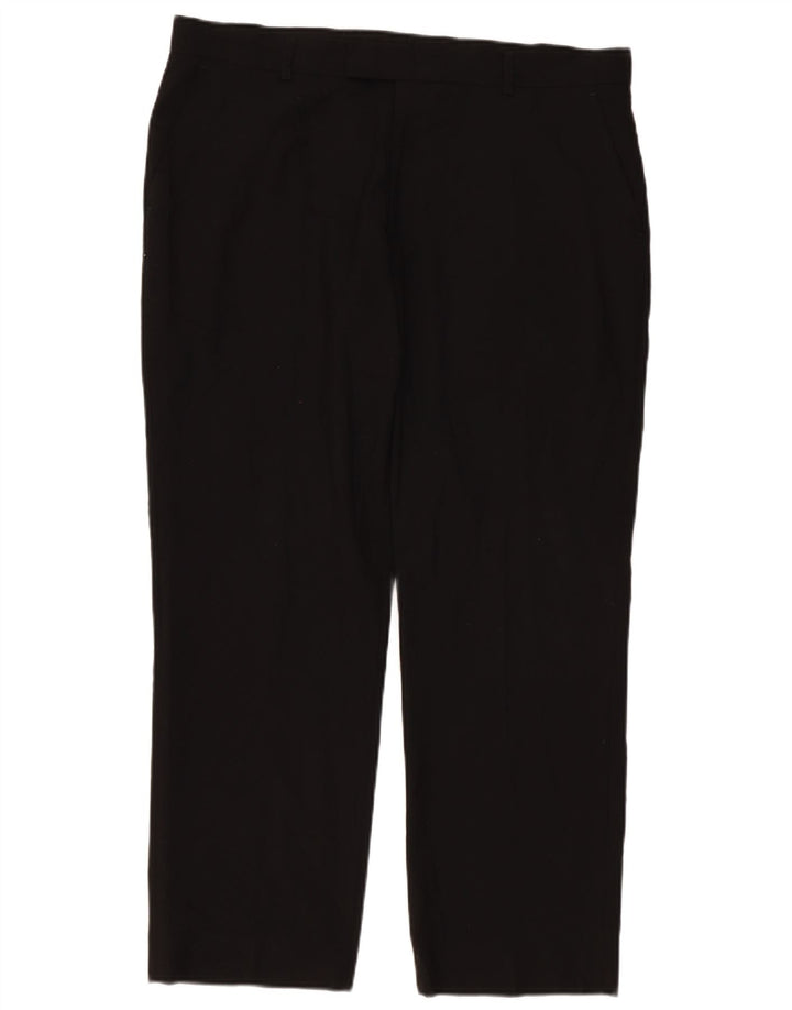 Marks & Spencer Pantalon de costume coupe ajustée pour homme W38 L29 Noir Polyester