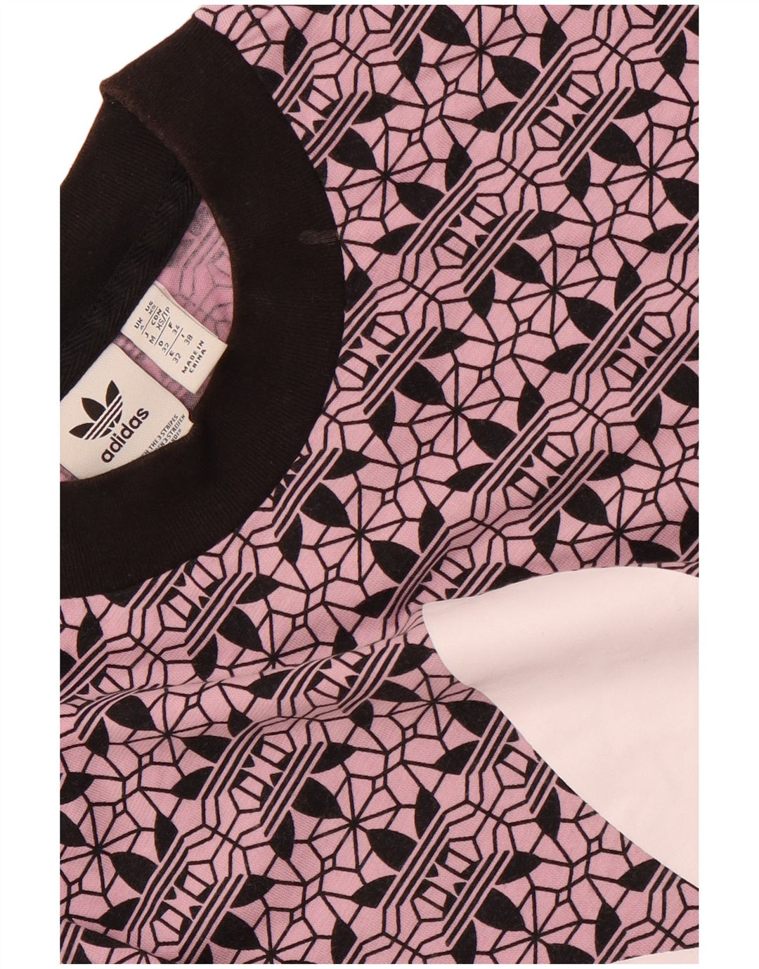 ADIDAS T-shirt court surdimensionné pour femme UK 6 XS Violet Coton