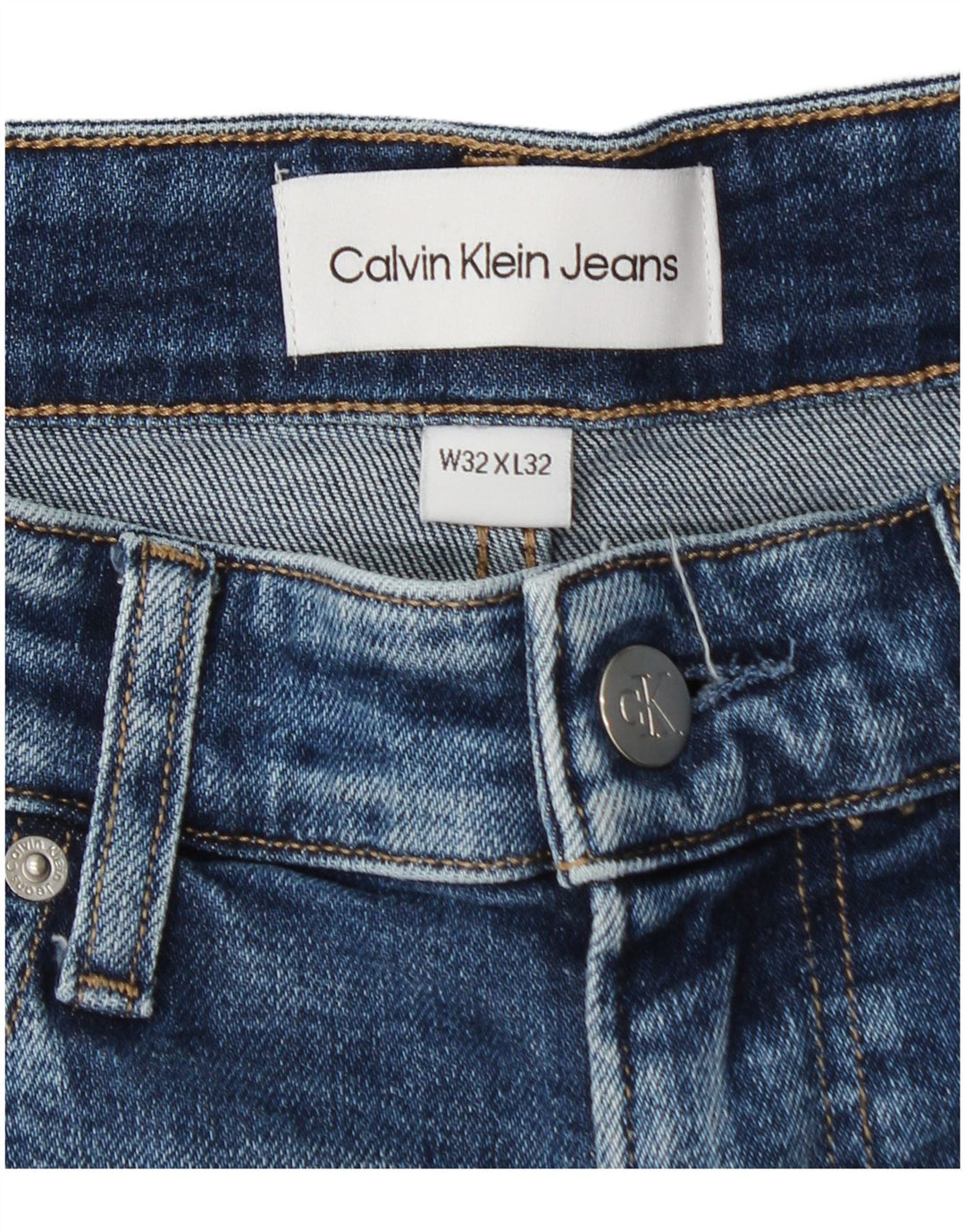 Calvin Klein Jean droit W32 L27 homme bleu coton