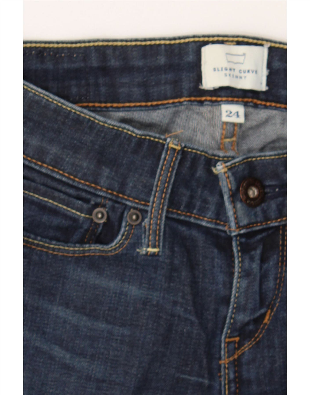 LEVI'S Womens Slightly Curvy Skinny Jeans W24 L28  Blue Vintage Levi's and Second-Hand Levi's from Messina Hembry 