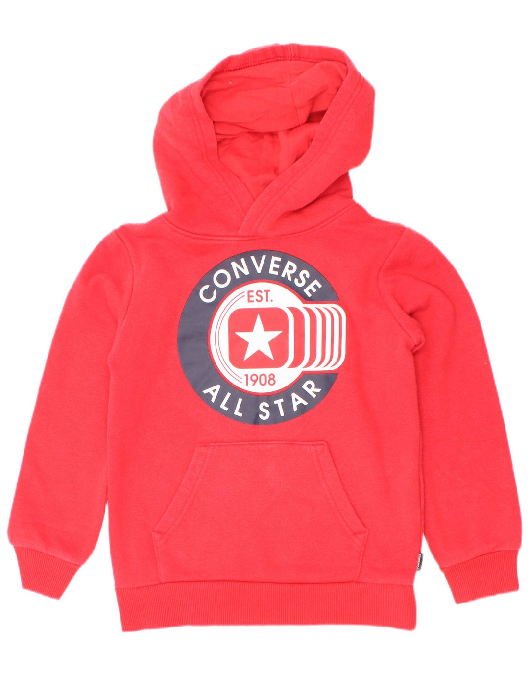 Converse Pull à capuche graphique pour garçon 3-4 ans Rouge Coton