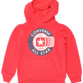Converse Pull à capuche graphique pour garçon 3-4 ans Rouge Coton