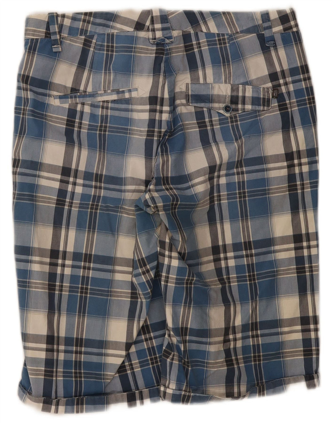 Dondup Short Chino Homme W33 Carreaux Bleu Moyen