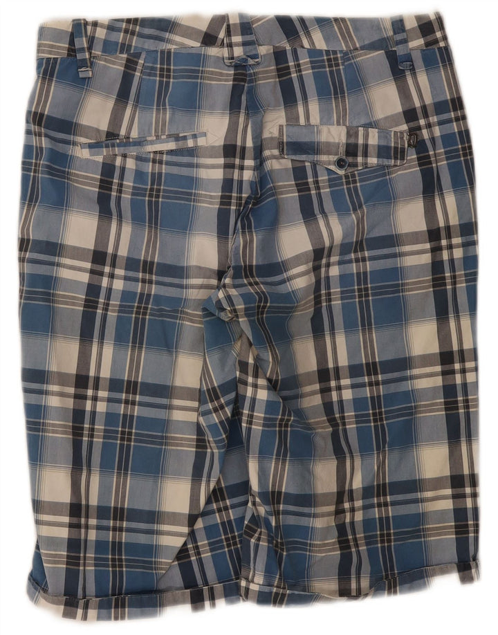 Dondup Short Chino Homme W33 Carreaux Bleu Moyen