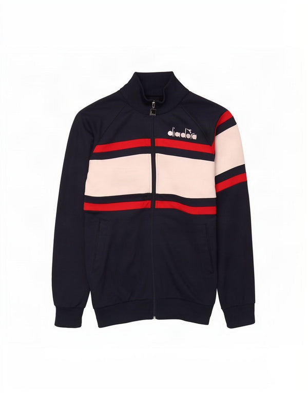 Diadora Veste de Survêtement pour Homme Large Bleu Marine Colorblock Polyester