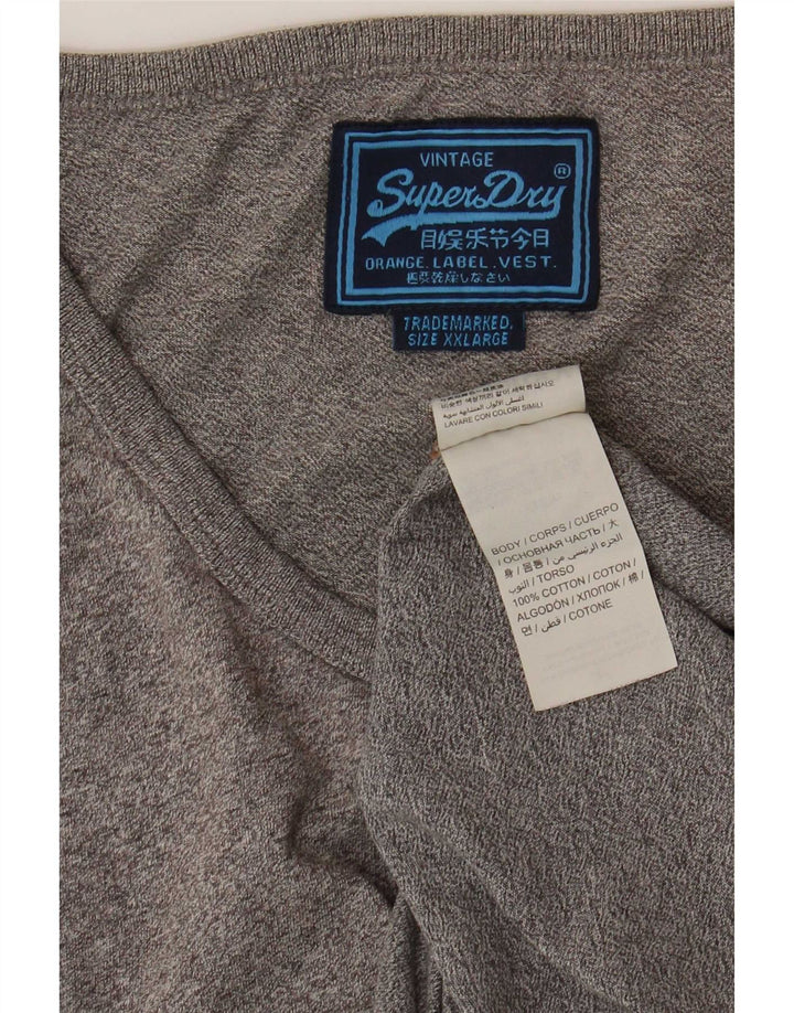 Superdry Débardeur Homme 2XL Bleu Moucheté Coton