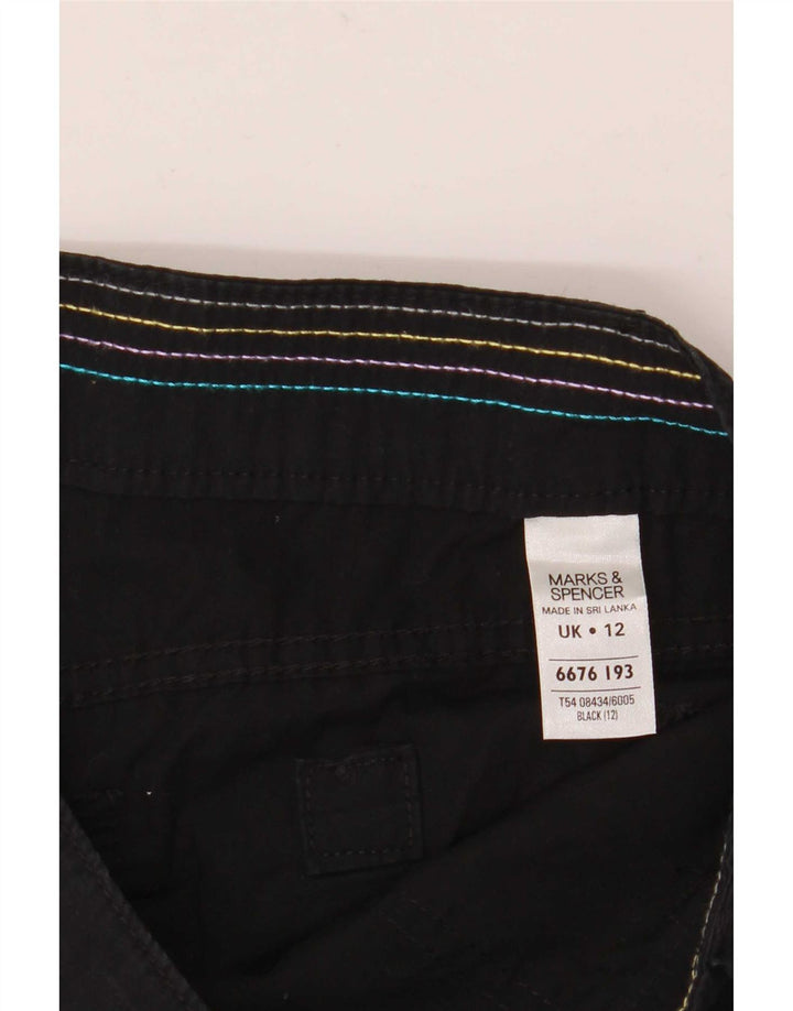 Marks & Spencer Pantalon capri droit pour femme UK 12 Medium W32 L20 Noir