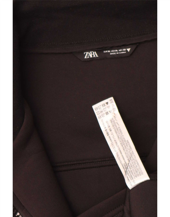 Zara Veste Bomber Femme UK 18 XL Noir Polyester