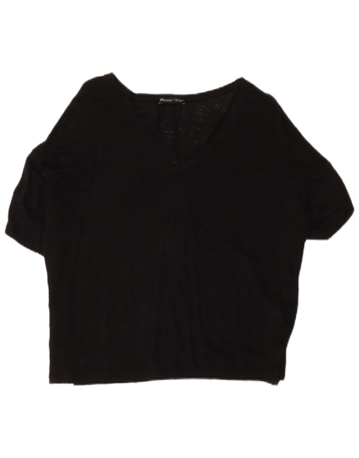 Zara Femme Chemisier Top UK 14 Medium Noir