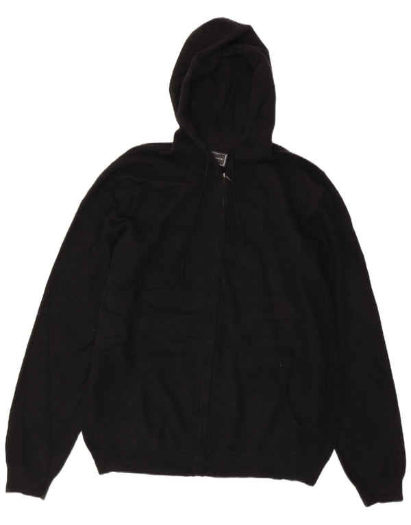 John Lewis Cardigan à capuche pour homme en cachemire noir 2XL