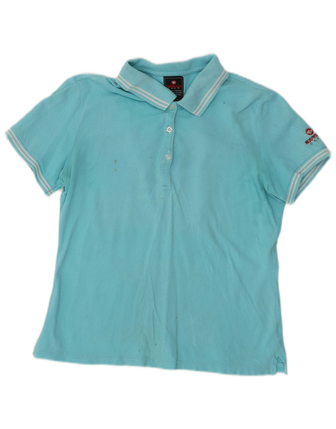 Murphy & Nye Polo Femme UK 12 Coton Rayé Bleu Moyen