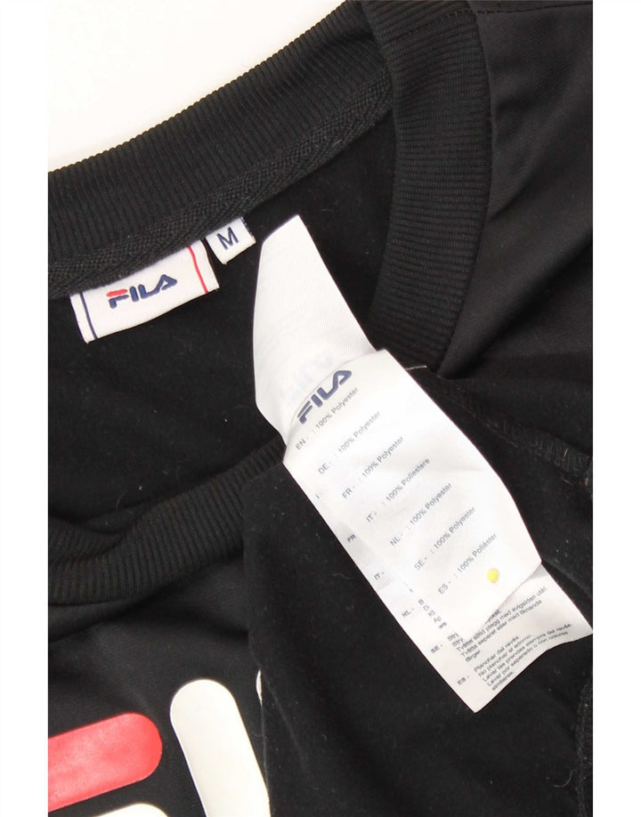 Fila Sweat-shirt graphique pour femme UK 14 Medium Noir Polyester