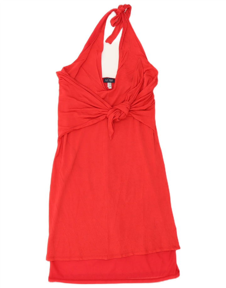 Armani Jeans Robe dos nu pour femme UK 12 Rouge moyen
