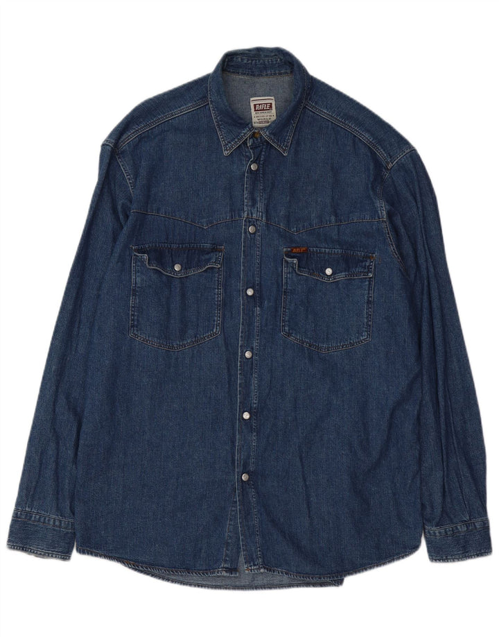 Chemise en jean pour hommes Rifle grand coton bleu