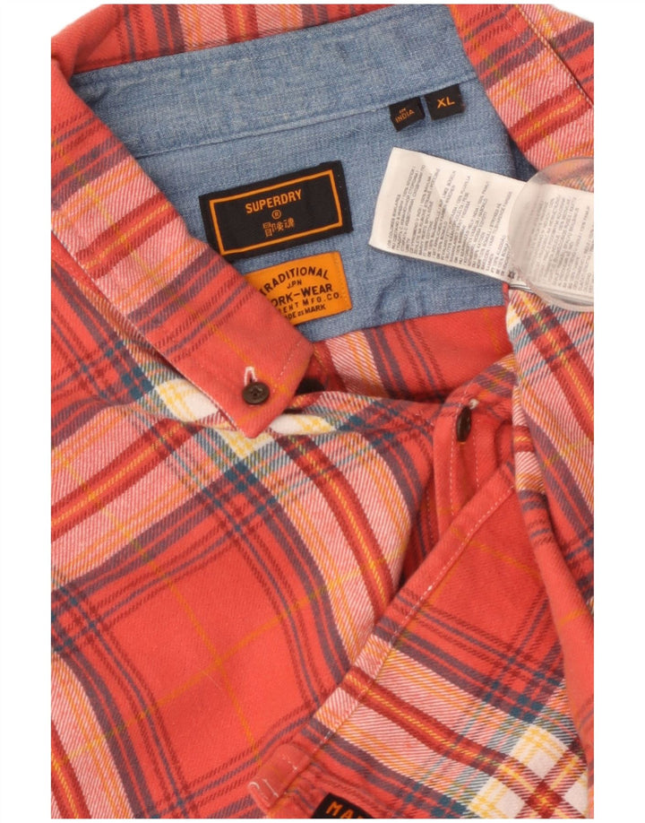 Superdry Chemise Flanelle XL Rouge Carreaux Coton Homme