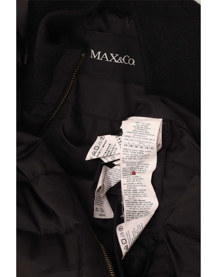 Max & Co. Manteau rembourré pour femme UK 8 Small Noir Polyester