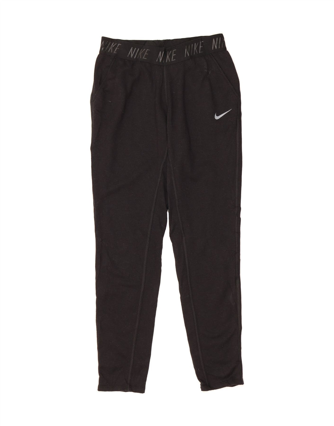 NIKE Womens Graphic Leggings UK 10 Small  Black Polyester Sports Vintage Nike and Second-Hand Nike from Messina Hembry 