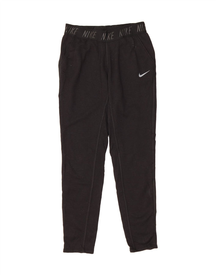 NIKE Womens Graphic Leggings UK 10 Small  Black Polyester Sports Vintage Nike and Second-Hand Nike from Messina Hembry 