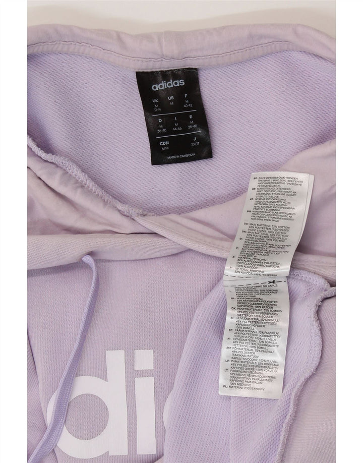 ADIDAS Pull à capuche graphique pour femme UK 12/14 Coton violet moyen