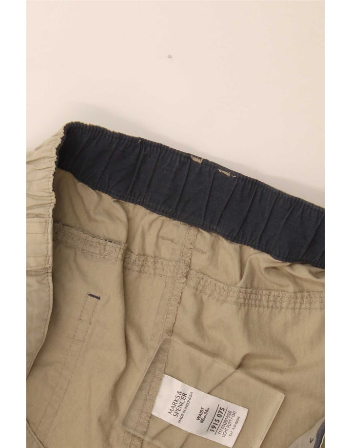 Marks & Spencer Short cargo pour homme W34 Grand coton beige