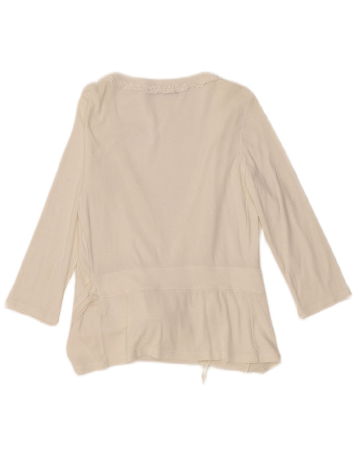 Playlife Chemisier à manches 3/4 pour femme UK 8 Small Blanc