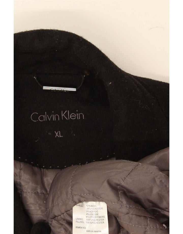 Calvin Klein Manteau double boutonnage pour homme UK 42 XL Laine noire