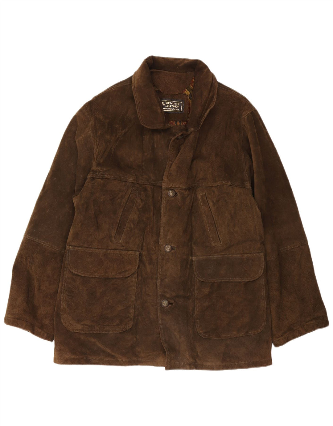 veste en daim homme vintage UK 42 XL cuir marron