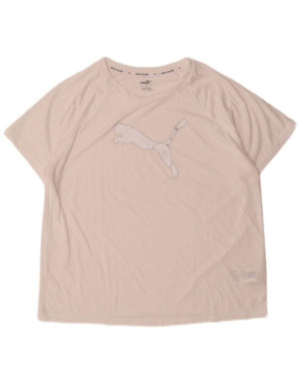 Puma T-shirt graphique pour hommes, grand, blanc, polyester