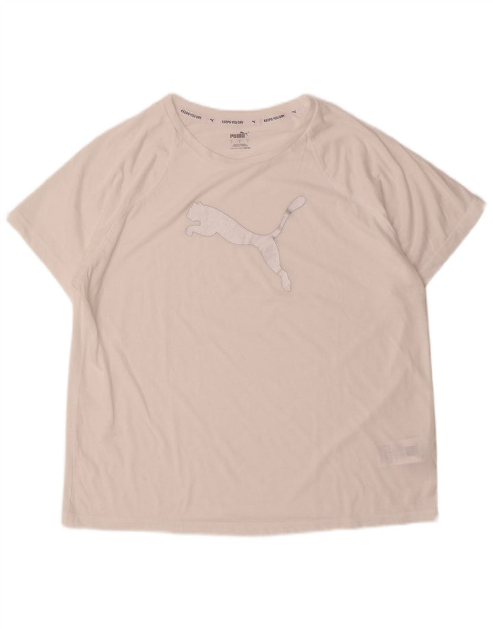 Puma T-shirt graphique pour hommes, grand, blanc, polyester