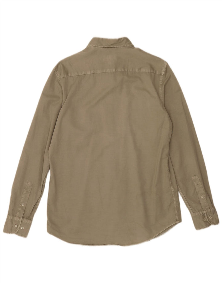 Massimo Dutti Chemise Homme Kaki Moyen Coton
