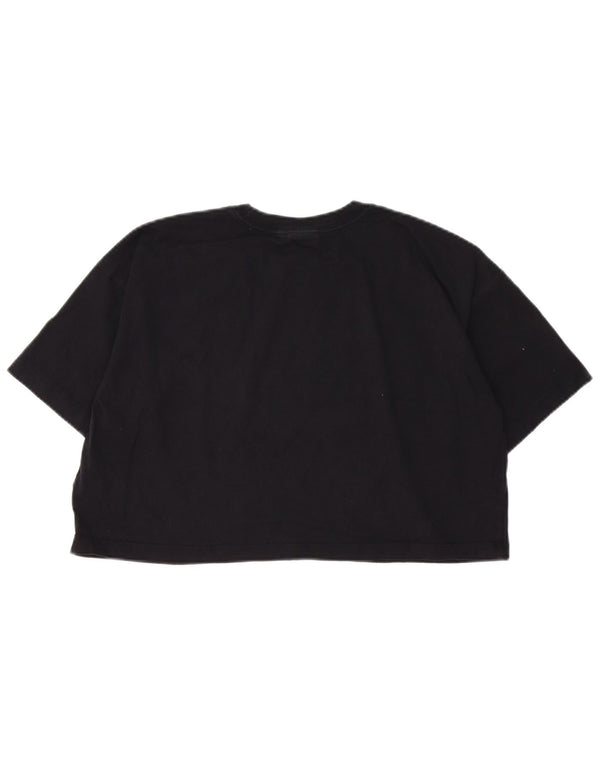 Champion T-shirt court surdimensionné pour femme UK 10 Petit coton noir