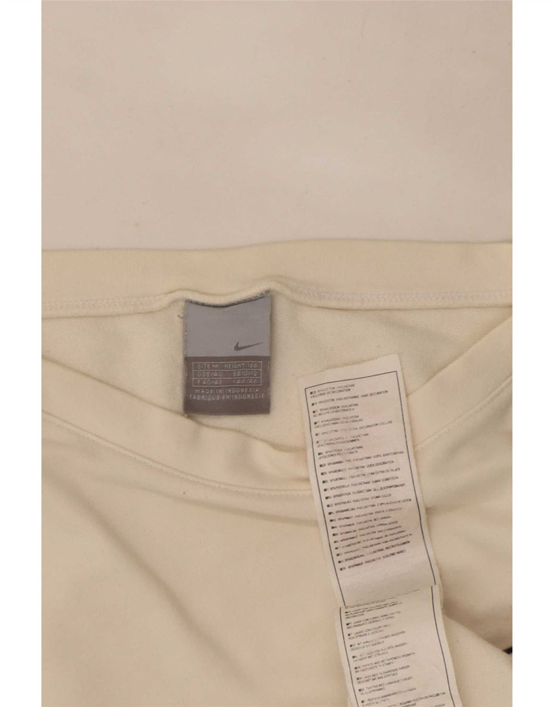 Nike Haut à manches longues pour femme UK 10/12 Coton blanc moyen