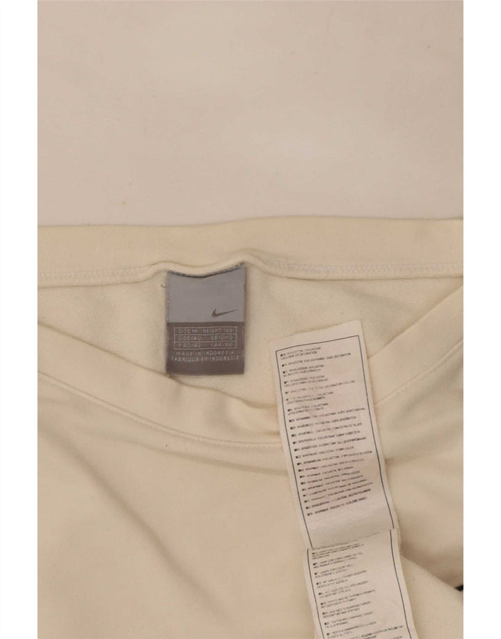 Nike Haut à manches longues pour femme UK 10/12 Coton blanc moyen