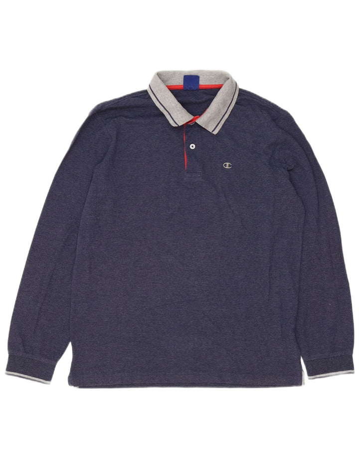 Champion Polo de Rugby à Manches Longues Homme Bleu Marine Moyen