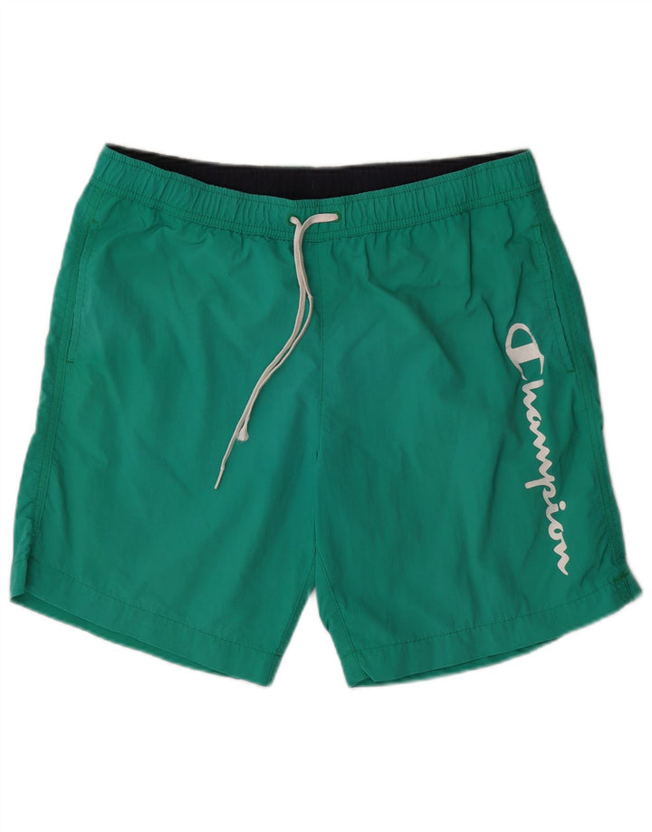 CHAMPION Short de Bain Graphique Homme Large Vert Polyamide