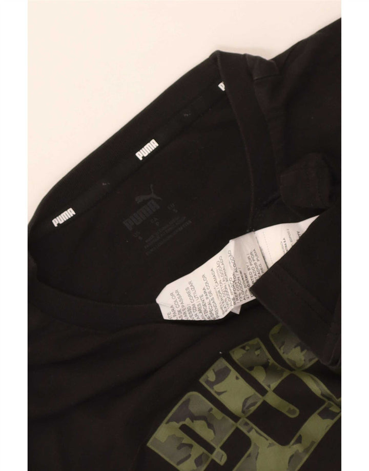 Puma T-shirt graphique pour homme, petit, noir, coton