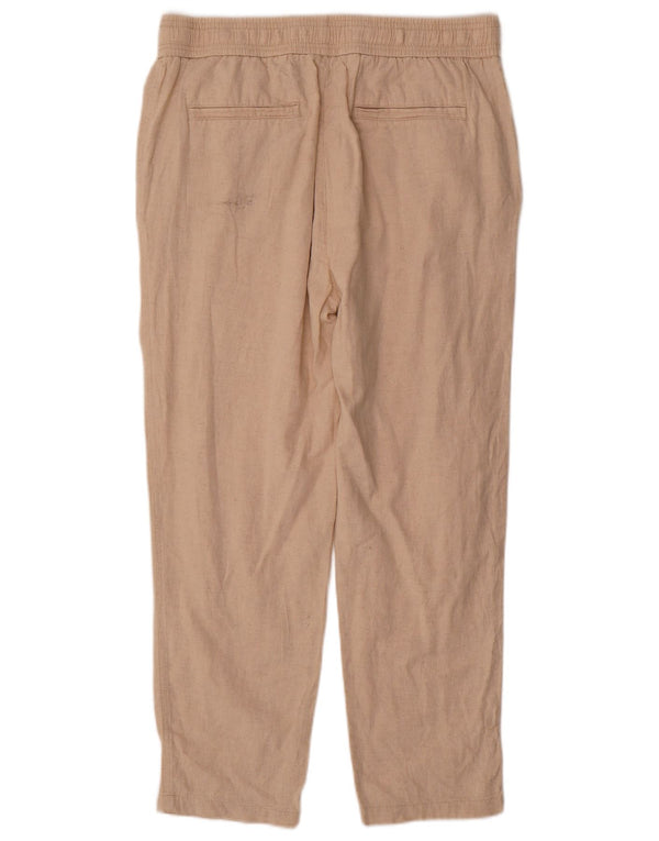 Zara Mens Tapered Casual Trousers XL W34 L28 Beige Cotton