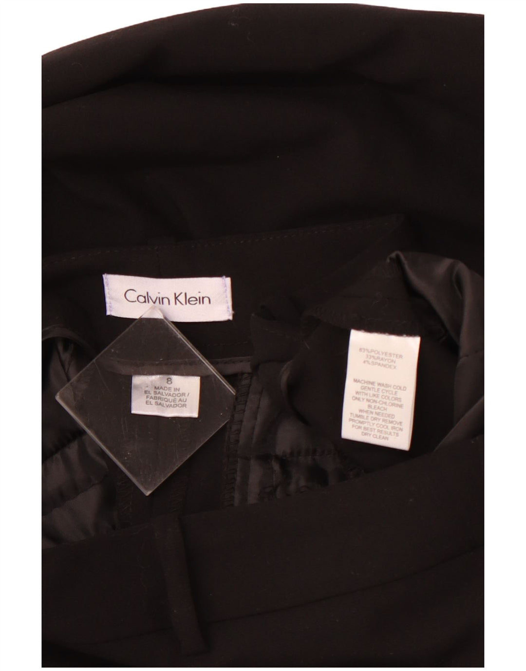 CALVIN KLEIN Pantalon Chino Droit Femme US 8 Medium W32 L30 Noir