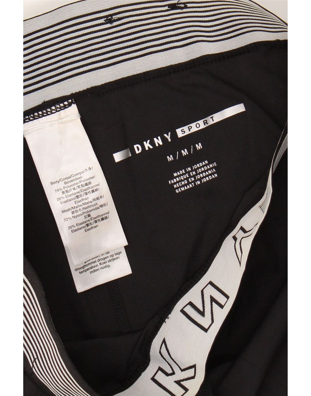 Dkny Legging court graphique pour femme UK 12 Polyester noir moyen