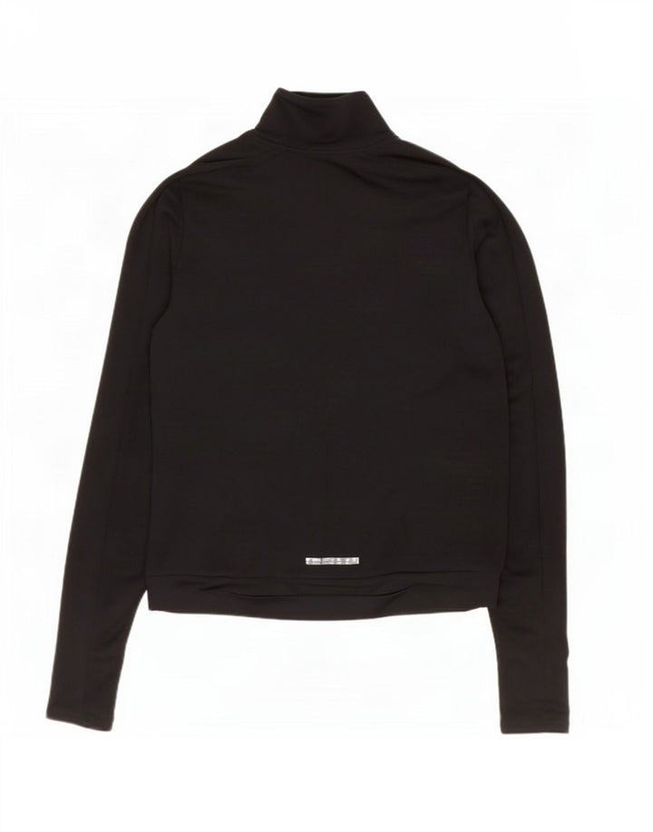 Nike Haut de survêtement Dri Fit à col zippé pour femme UK 10 Petit Noir