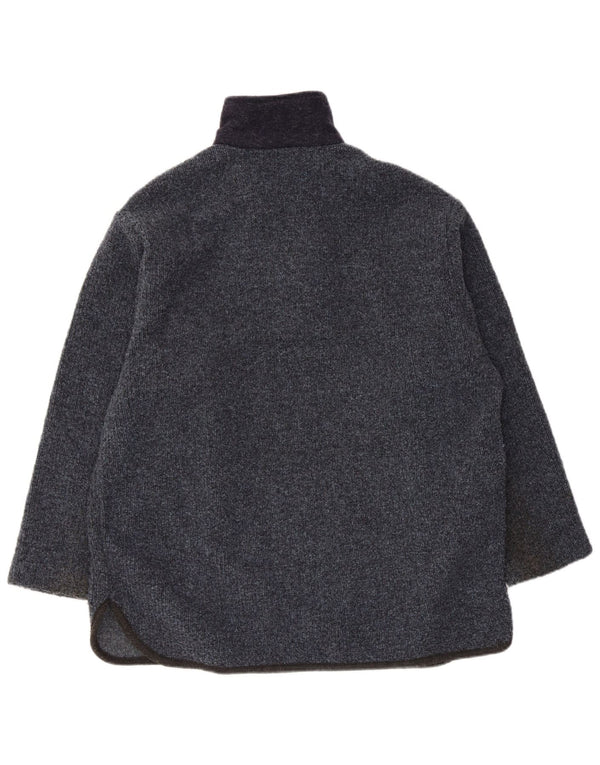 Geiser Pull à col zippé pour femme UK 16 Grand Acrylique Floral Bleu Marine